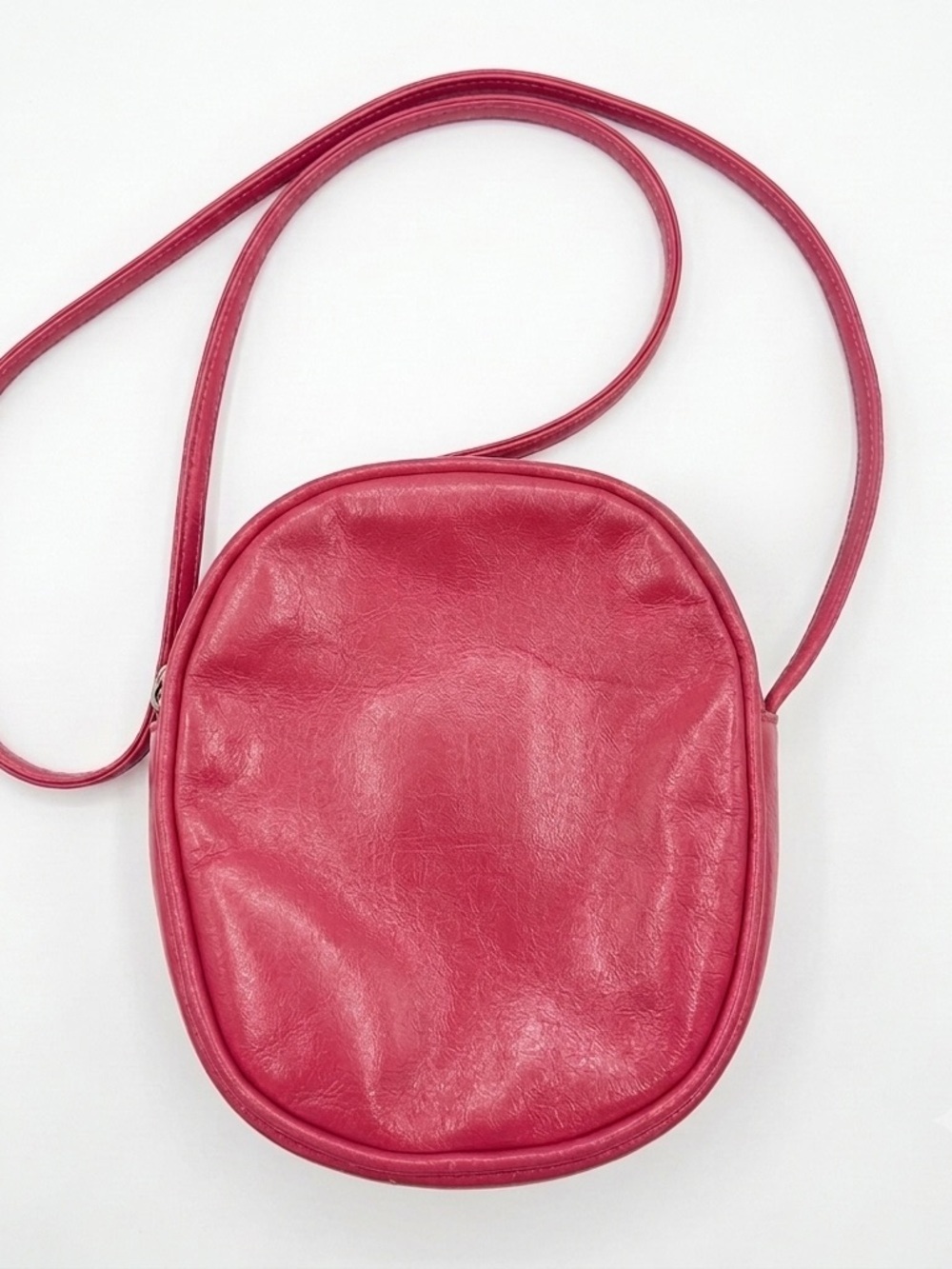 Mondi Vintage Leather Pink Peach Women's Leather Crossbody Bag Zipper closure